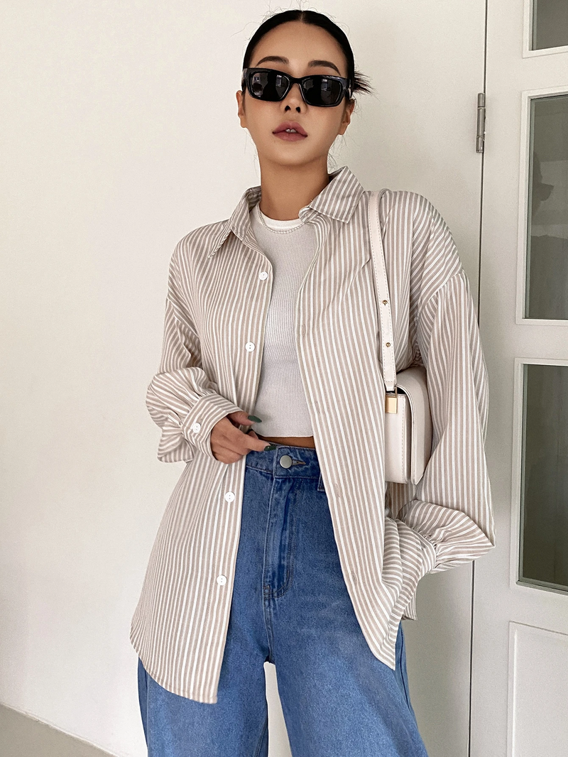 Striped Drop Shoulder Shirt