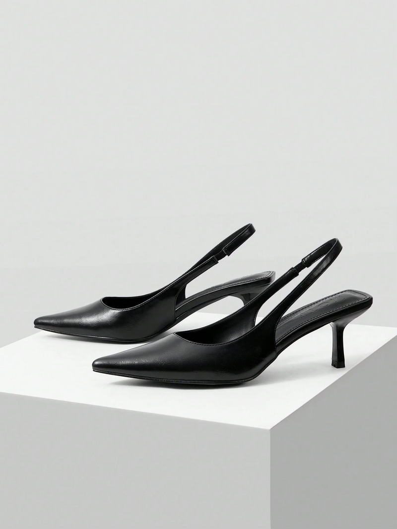 Stylished-Toe Stilettos with Buckle Closure - 12