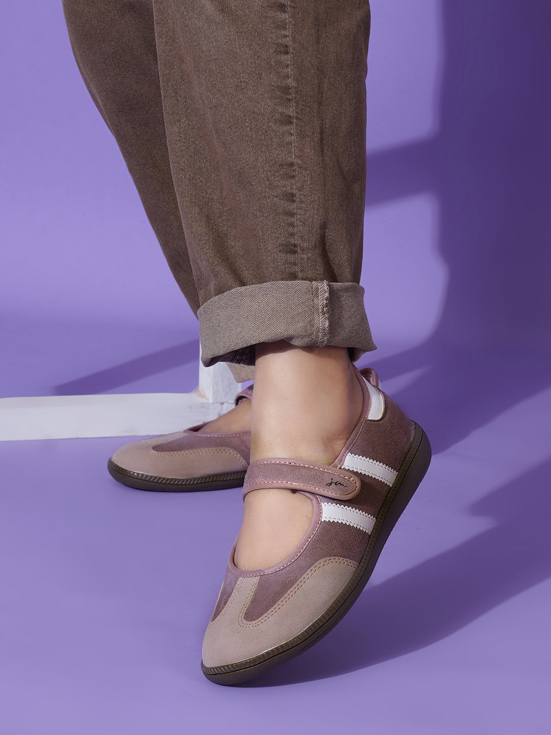 Women Velcro Strap Panel Ballet Sneakes