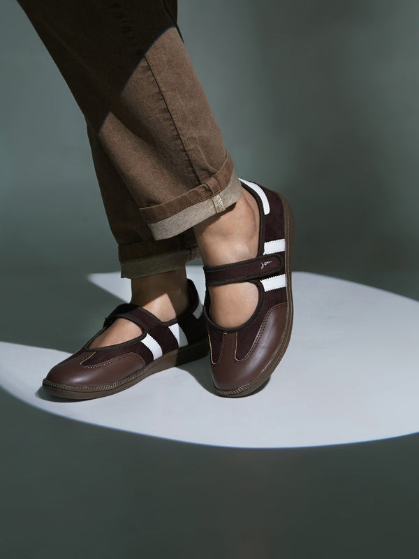 Women Velcro Strap Panel Ballet Sneakes