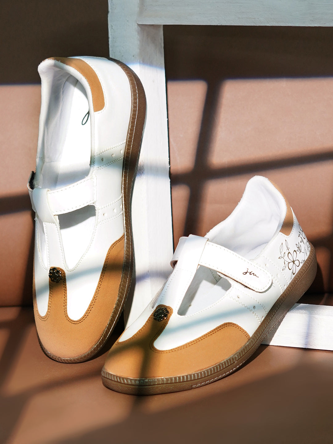 Women T-Strap Embellished ballet Sneaker Shoes