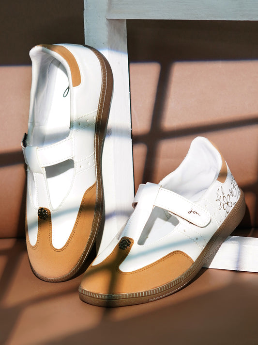 Women T-Strap Embellished ballet Sneaker Shoes