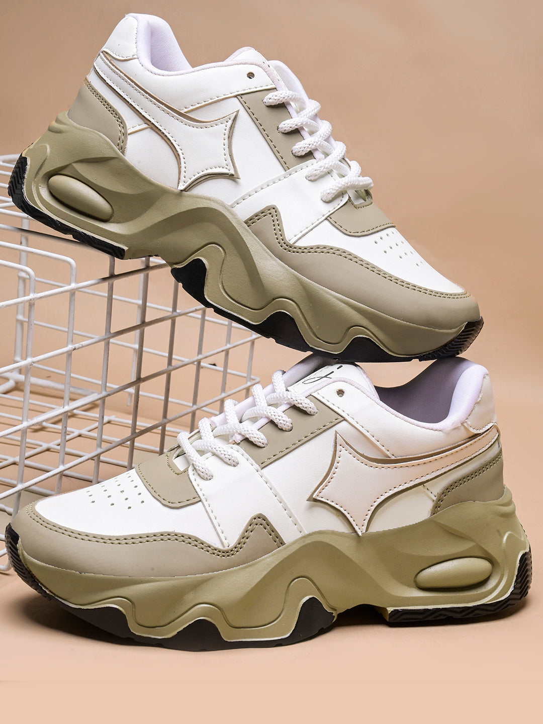 Beige-White