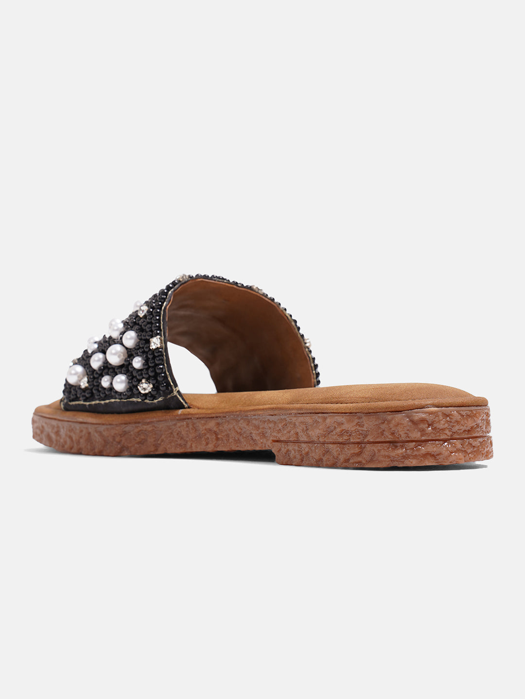 Jm Looks slide sandals with an embellished top strap Black