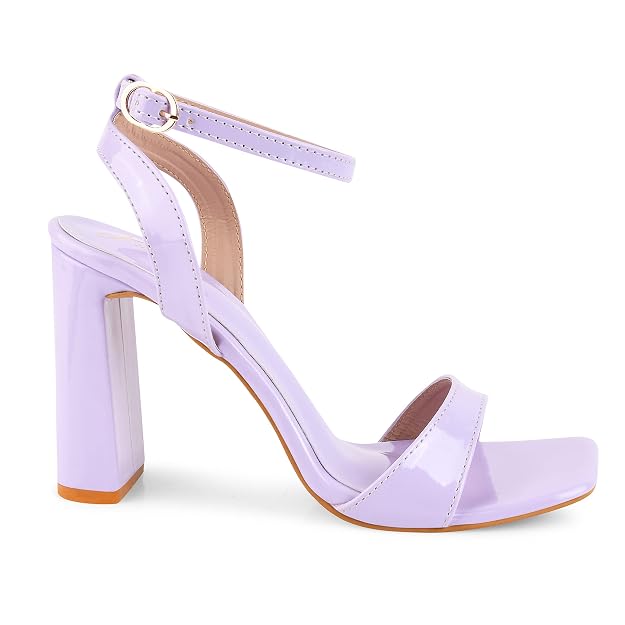 Shop Now Chunky Heel Sandals with Buckle Fastening for Women and Girls Lavender