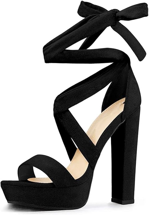 Buy Online Velvet Strap Lace Up Heels Sandals for Women and Girls  Black
