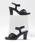 Chunky Sandals with Ankle Strap - Black / 36