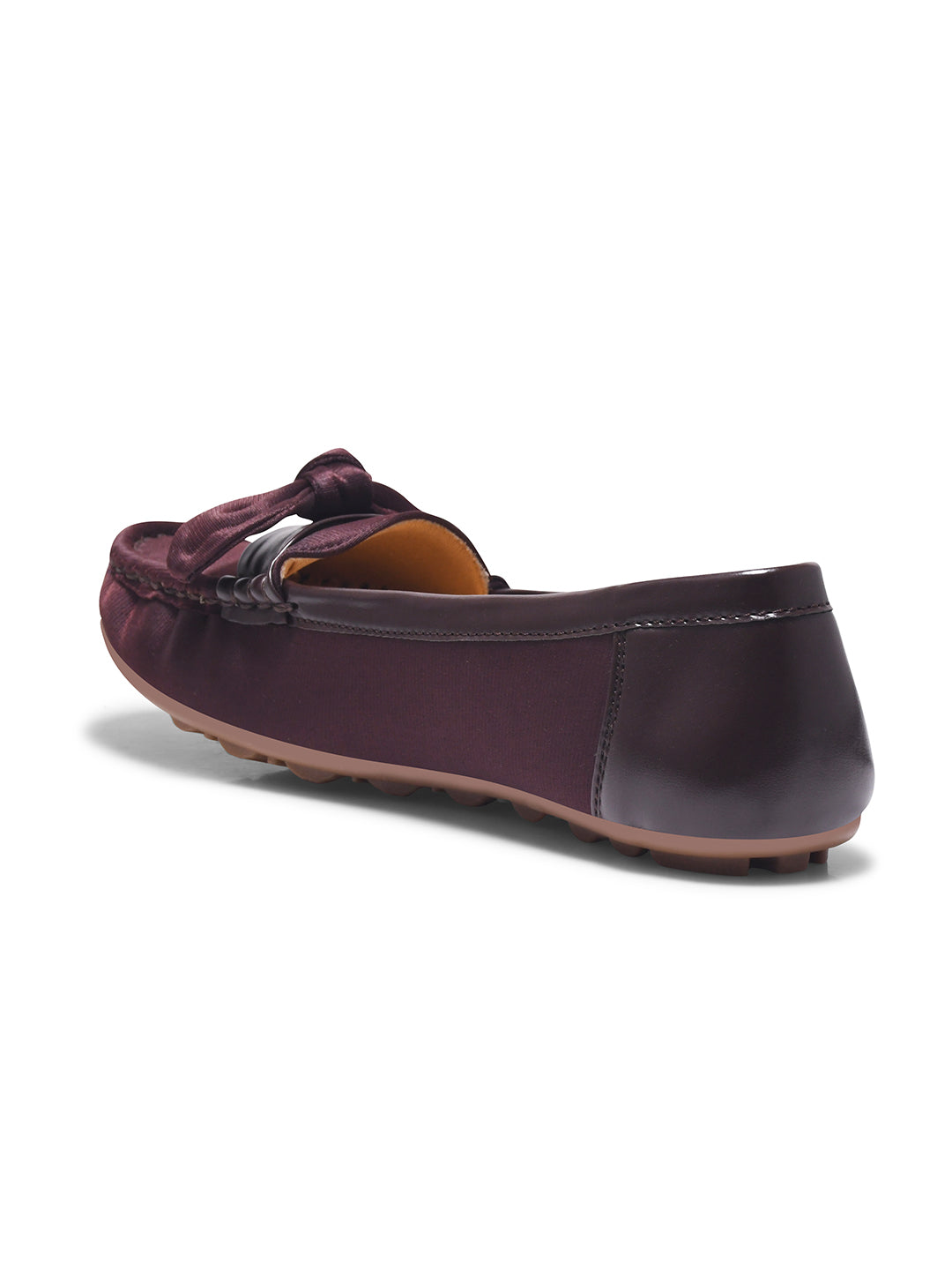 JM Looks women's driving loafers with a bow detail on the vamp and a stitched moc toe
 Brown