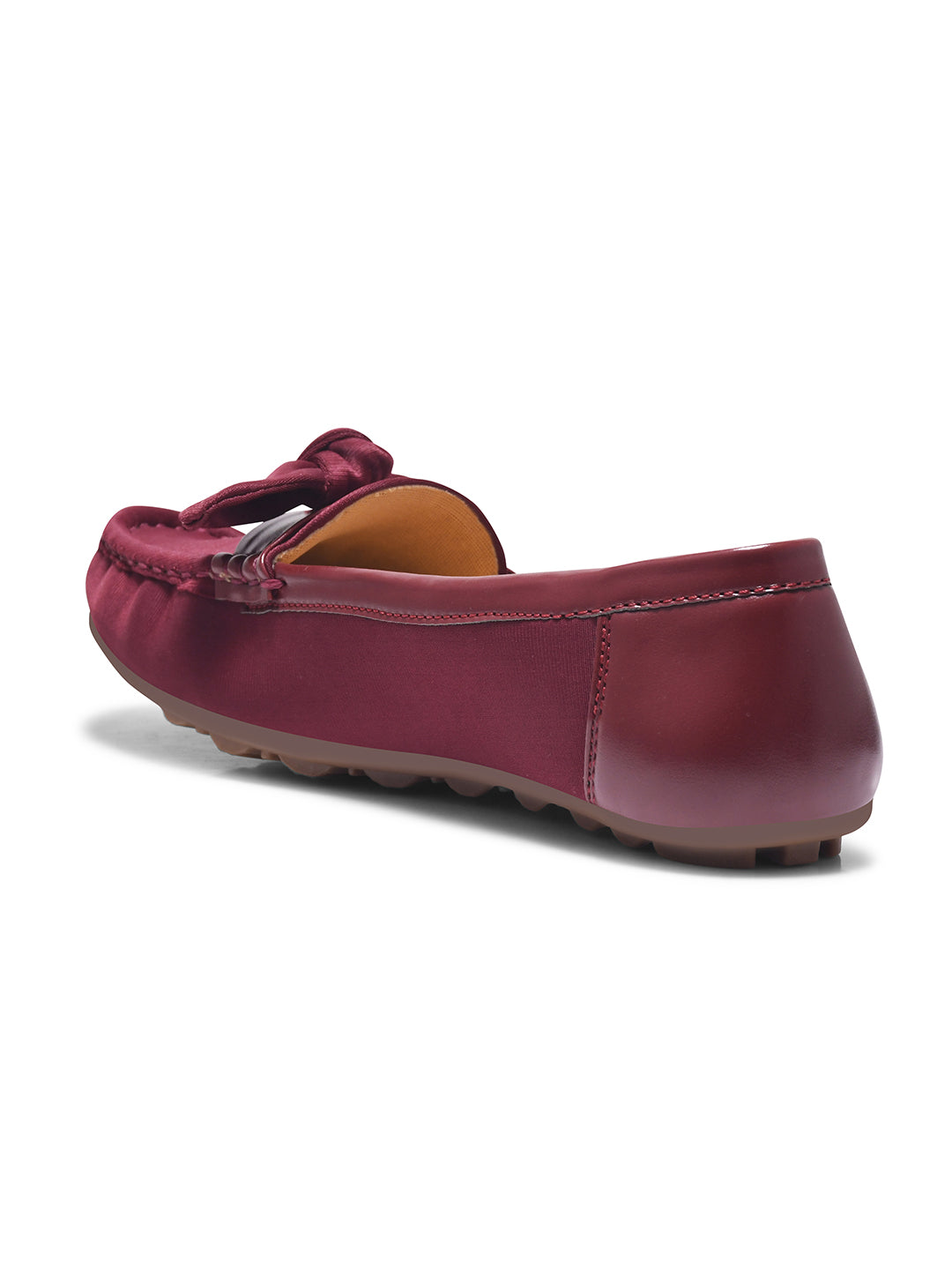 JM Looks women's driving loafers with a bow detail on the vamp and a stitched moc toe
 Cherry