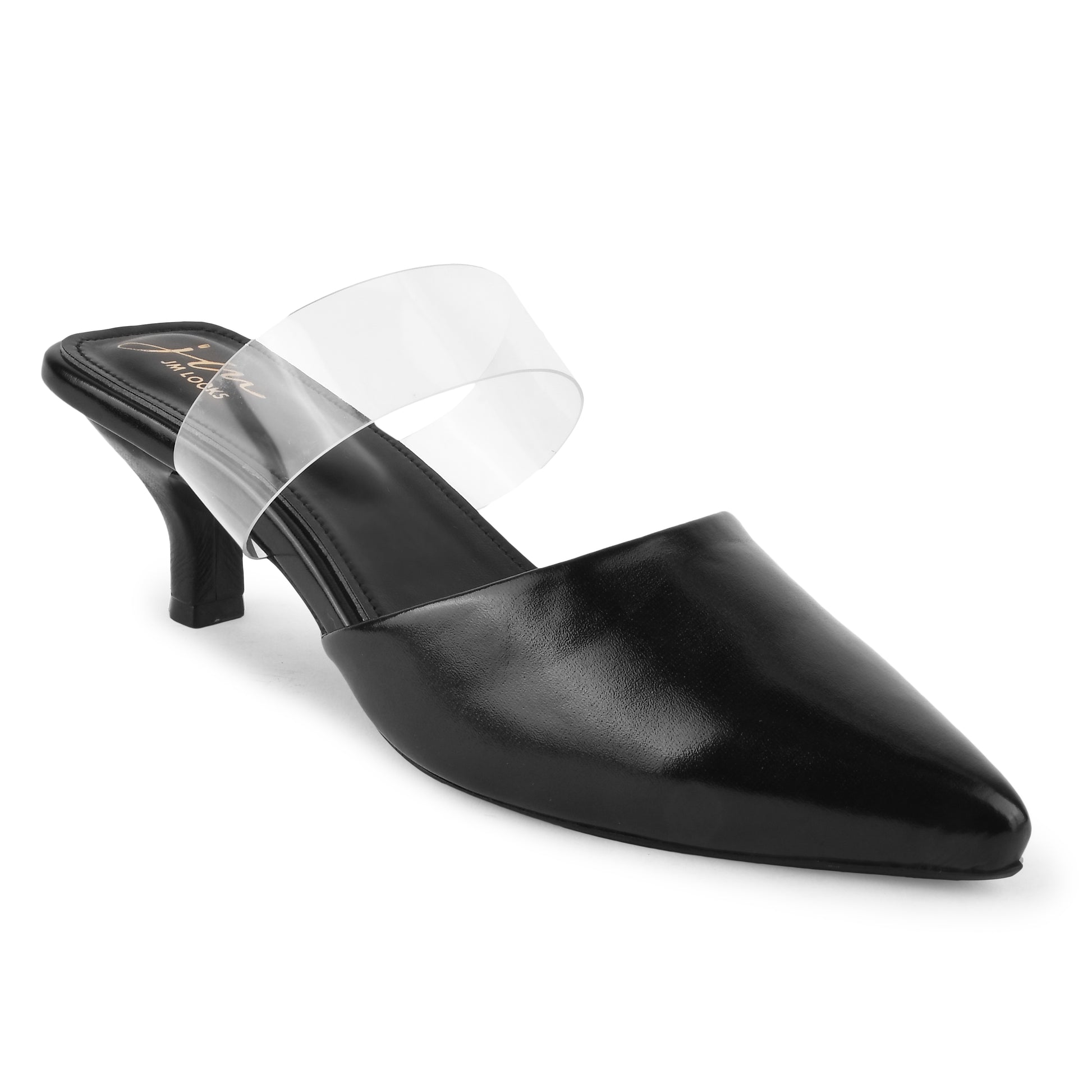 JM LOOKS Pencil Black Heel Sandals for Women and Girls Shop Now