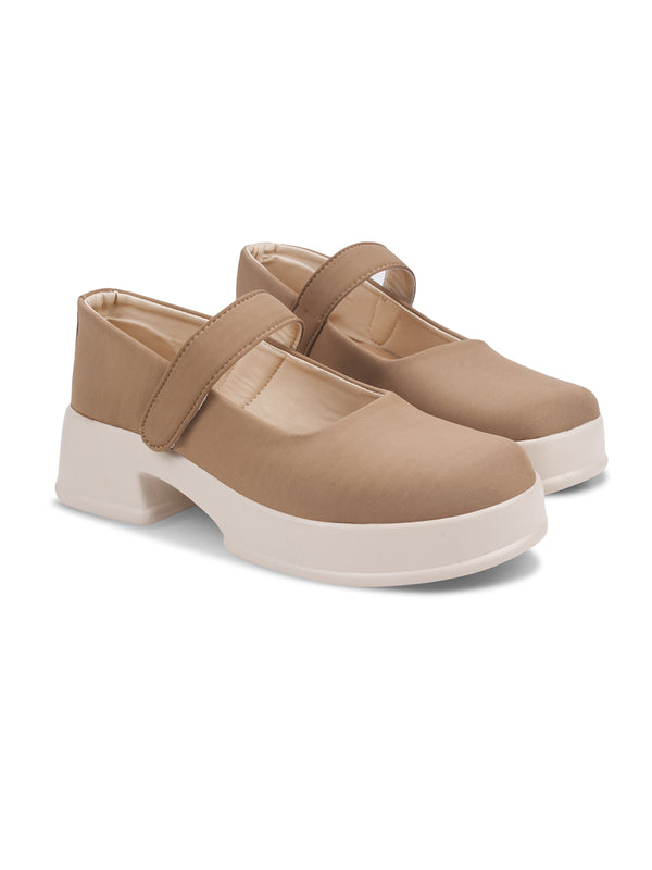 platform mary jane Beige