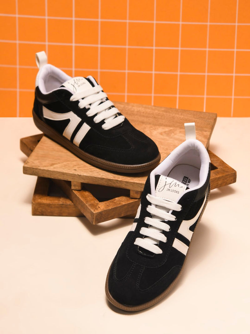 Retro Stripe Suede Sneakers - 12