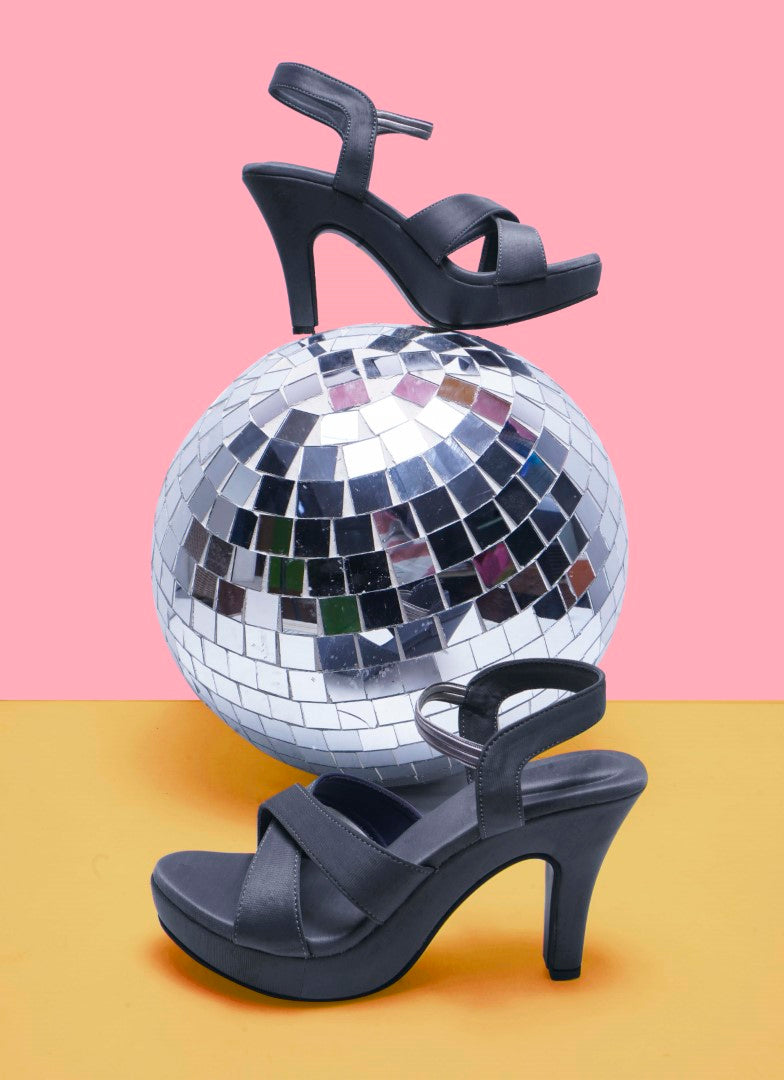 Jm Looks women's crisscross platform heels with a sleek finish
 Grey
