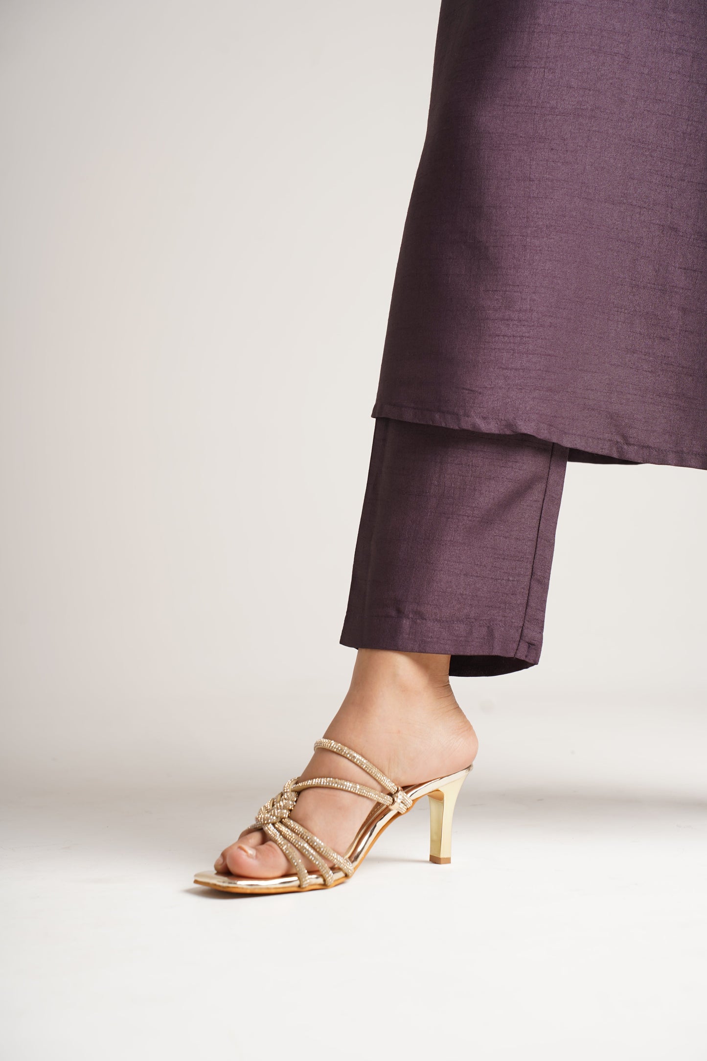 Jm Looks dazzling embellished strappy stiletto sandals
 Golden