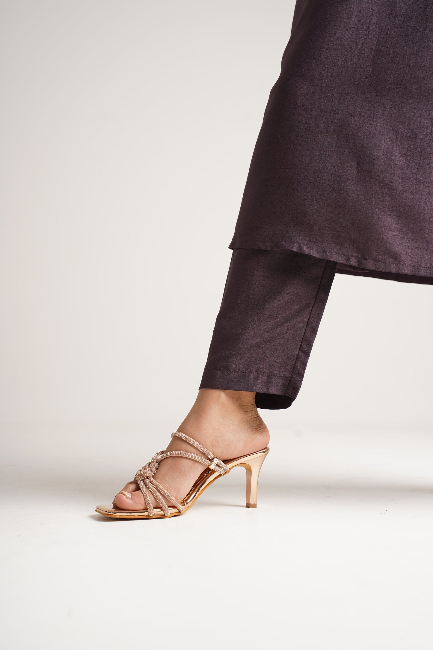 Jm Looks dazzling embellished strappy stiletto sandals
 Copper