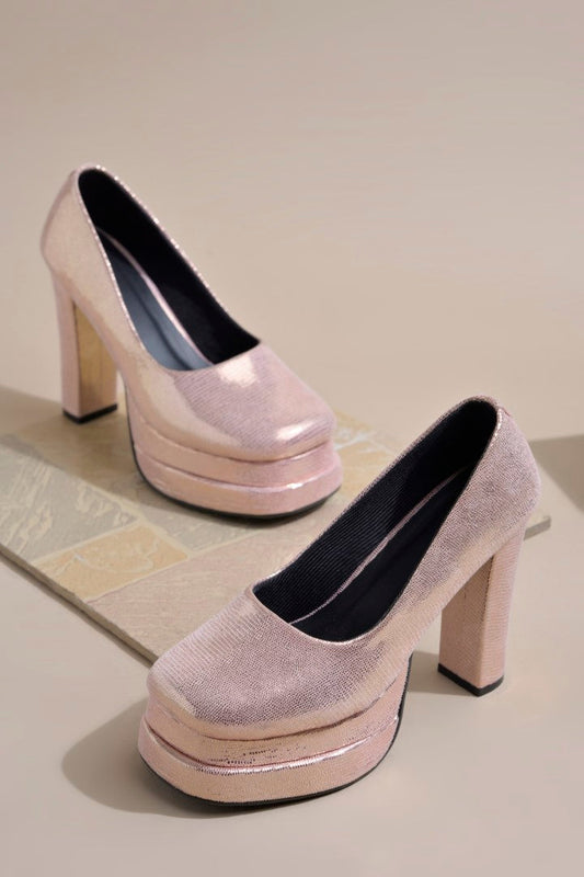 JM Looks Women's Closed-Toe Platform Wedge Slip-On Sandals | Back-Covered Design Gunmetal