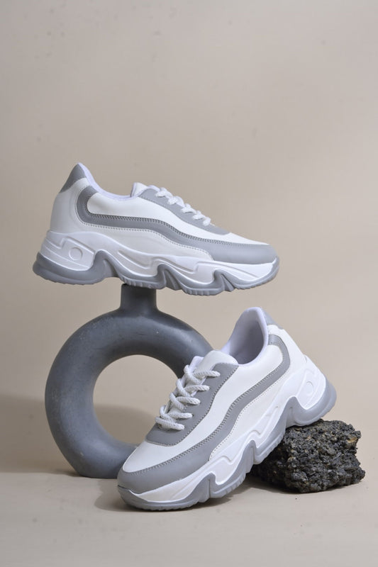 Jm Looks chunky sole sneakers with distinct paneling
 Black White
