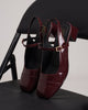 Slingback Glossy Block Heels With Buckle in Cherry / 34