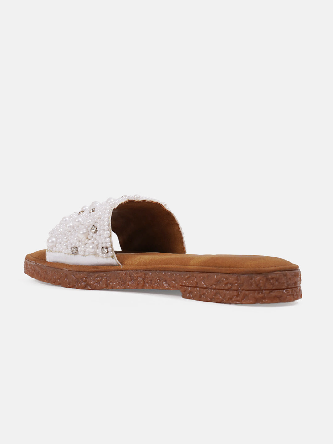 Jm Looks slide sandals with an embellished top strap White