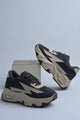 Chunky sole mesh sneakers with bold design in Black / 36
