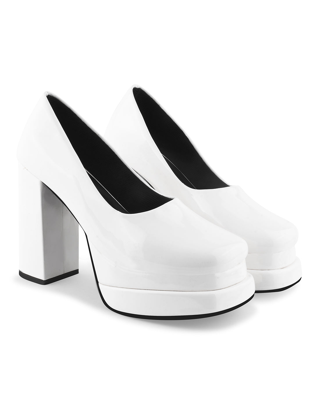 JM Looks Women's Closed-Toe Platform Wedge Slip-On Sandals | Back-Covered Design White