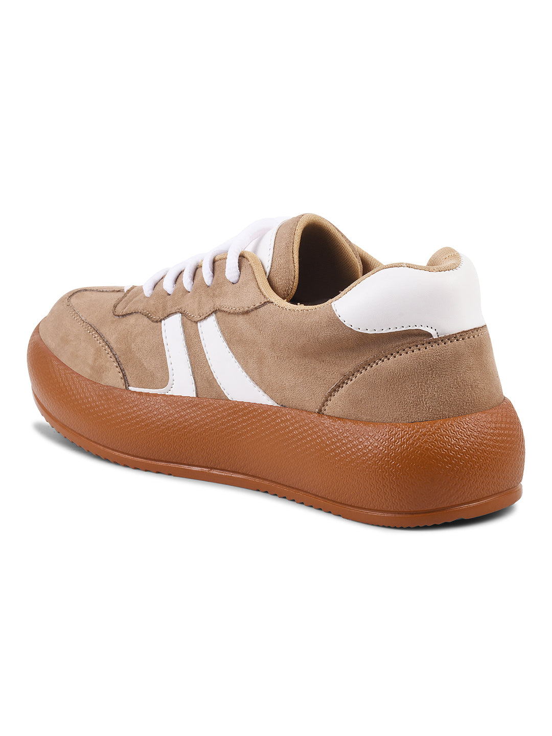Retro-style sneakers for women and girls by Jm Looks with bold design Beige