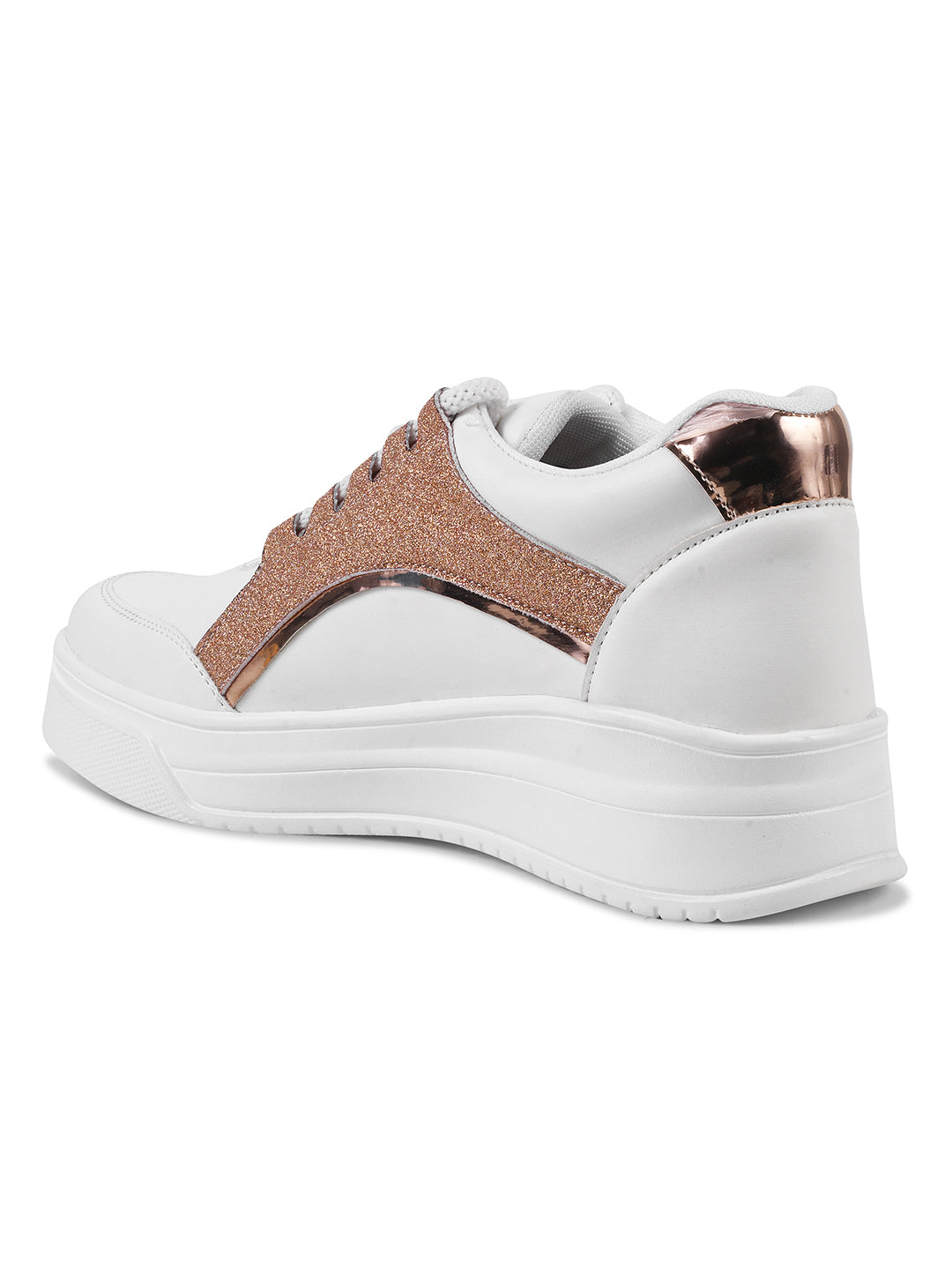platform lace-up sneakers with a sparkly side panel and a chunky sole
 Sultan