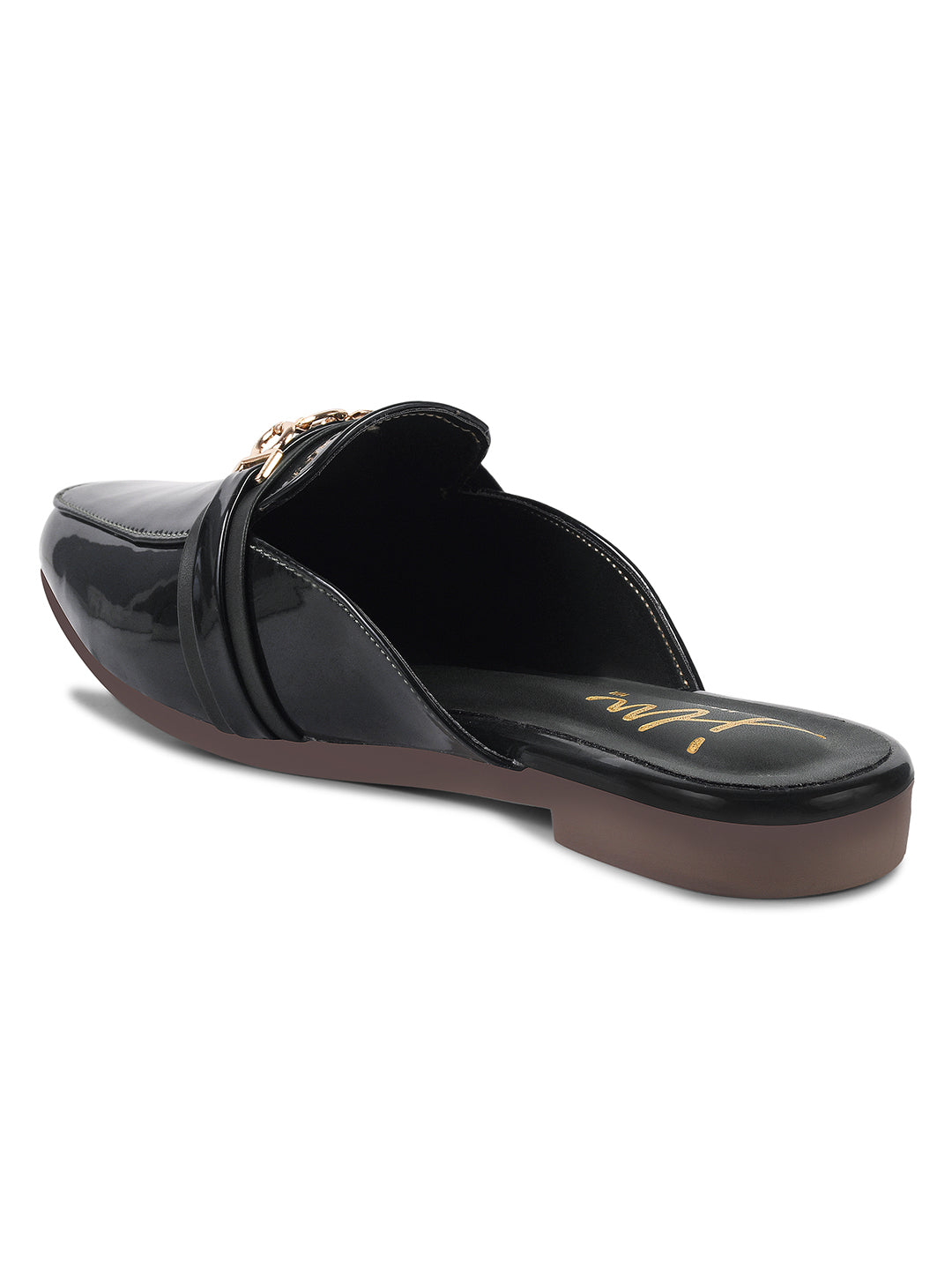 JM Looks Women's Toe-Loop Ethnic Flat Sandals | Traditional Festive Footwear Black