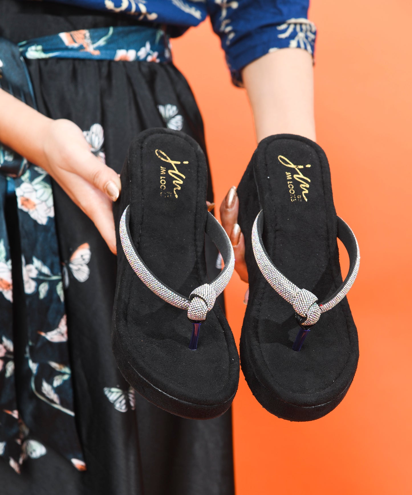 Designer Bling Wedge Sandals