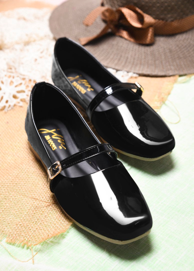 Jm Looks Cherry Double Strap Block Heel Sandals Stylish & Comfortable Black