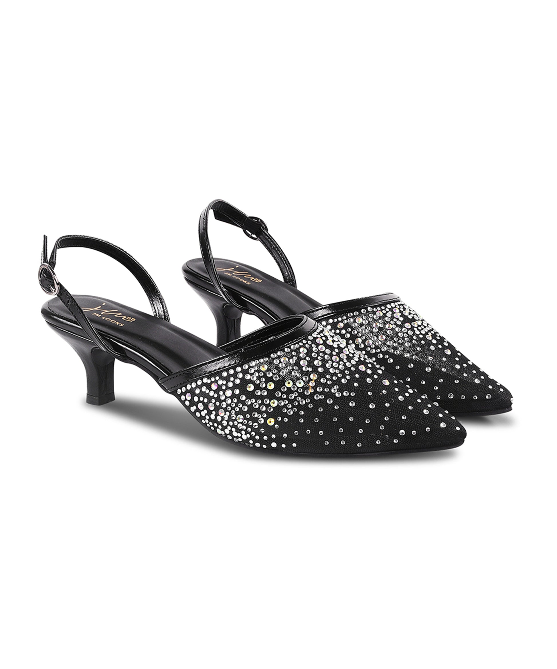 Rhinestone Heels for Women | Special Occasion Shoes | JM Looks Black