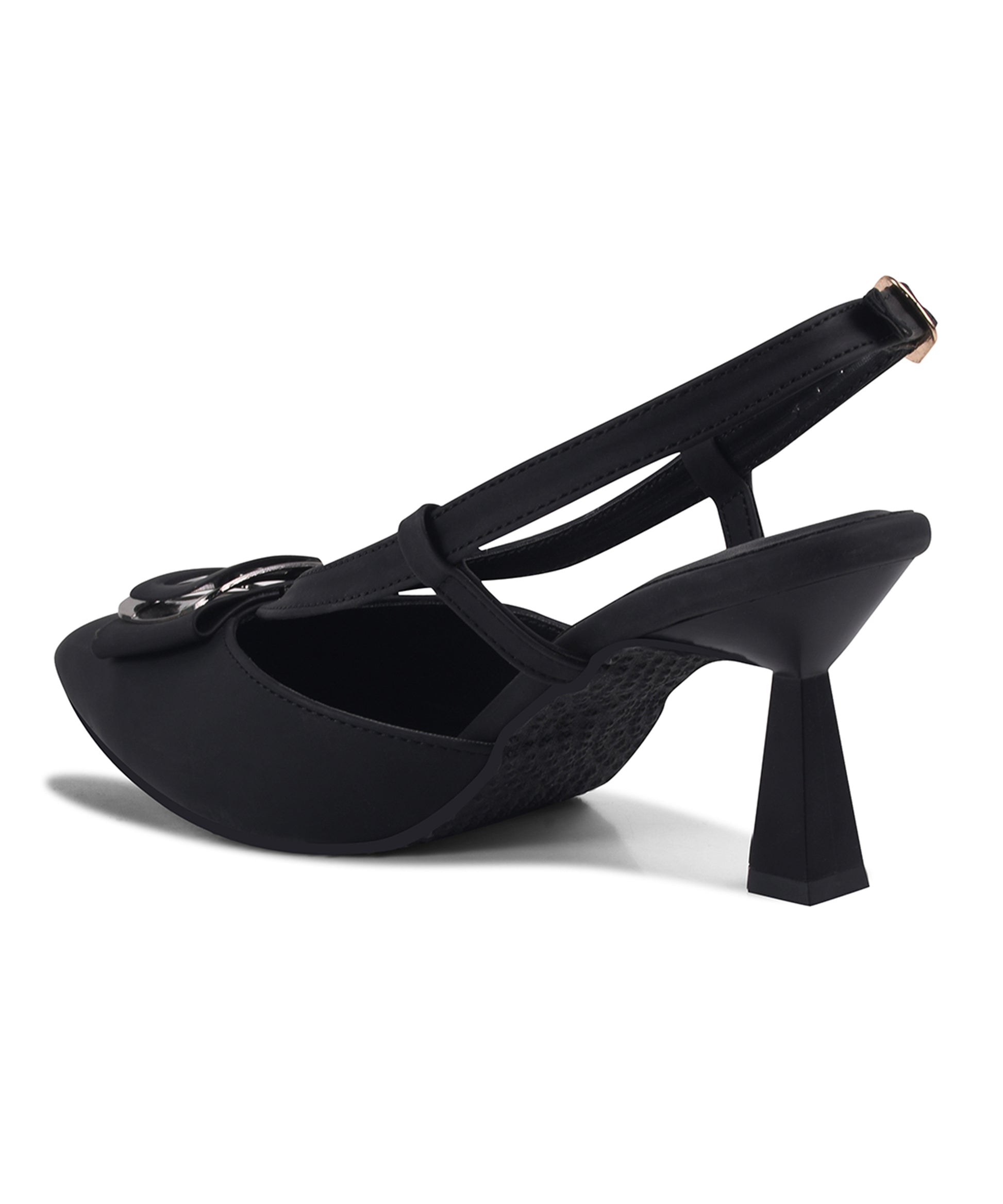 Beige Block Heel Sandals | Comfortable Nude Heels | JM Looks Black