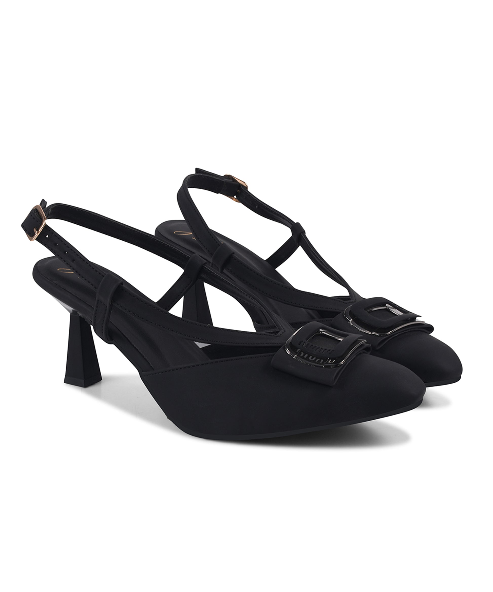 Beige Block Heel Sandals | Comfortable Nude Heels | JM Looks Black