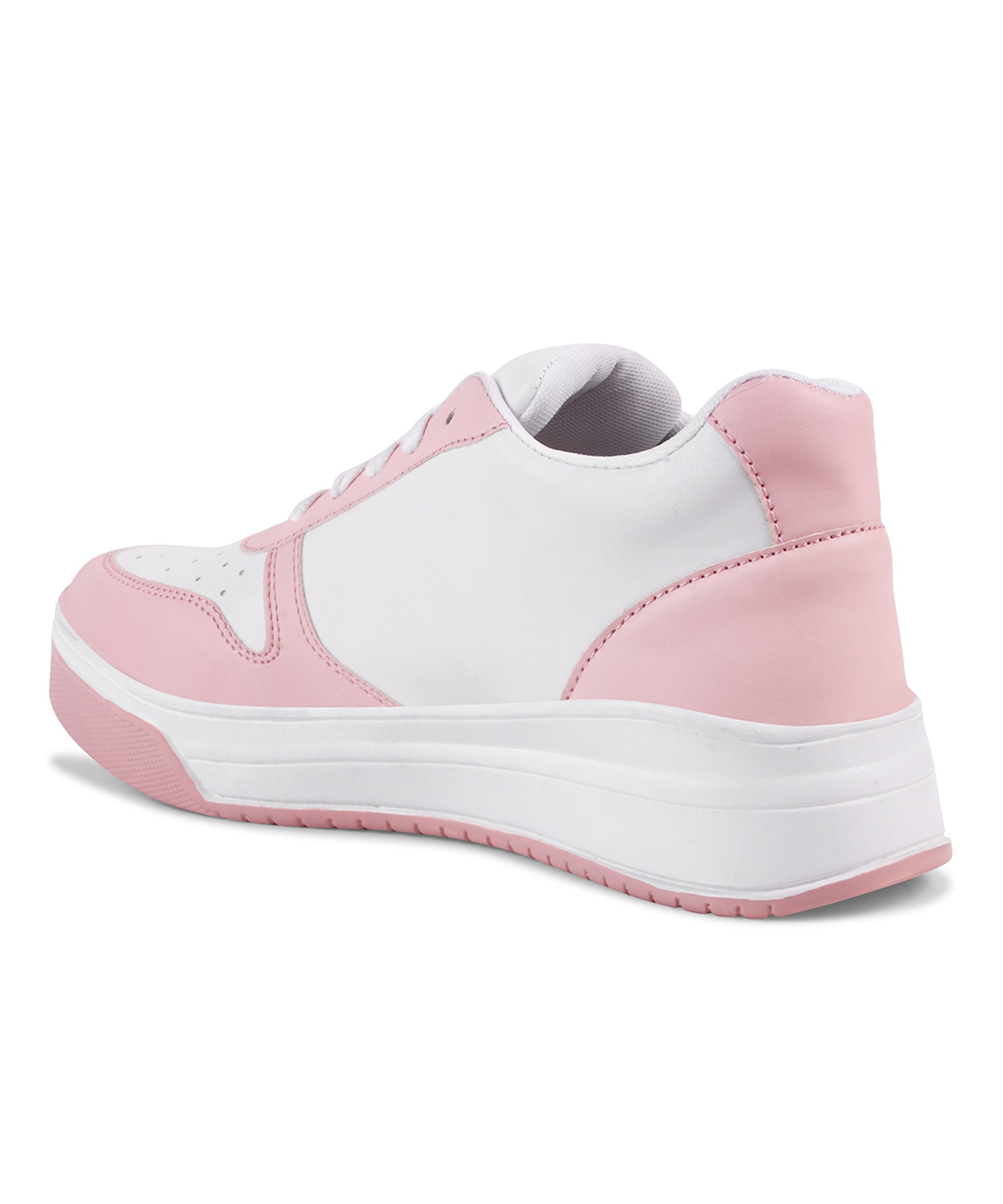 Jm Looks Women's Baby Pink Chunky Sneakers – Comfortable Casual Shoes White-Pink