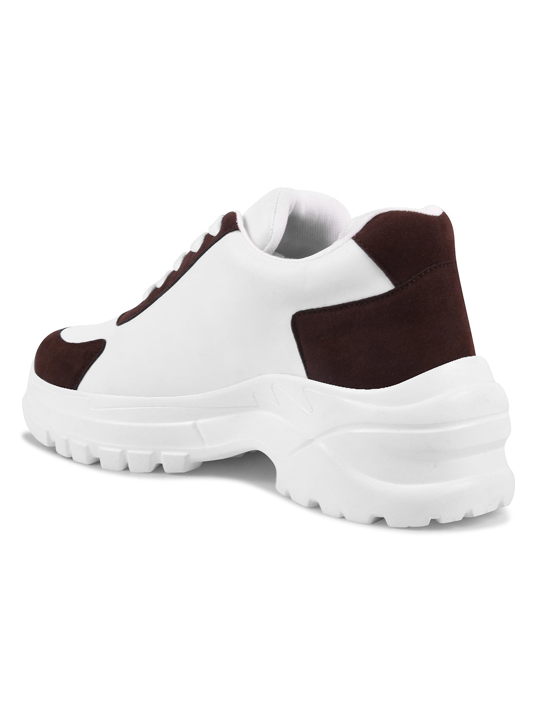 JM Looks chunky sole sneakers with modern panel detailing and lace-up design Brown
