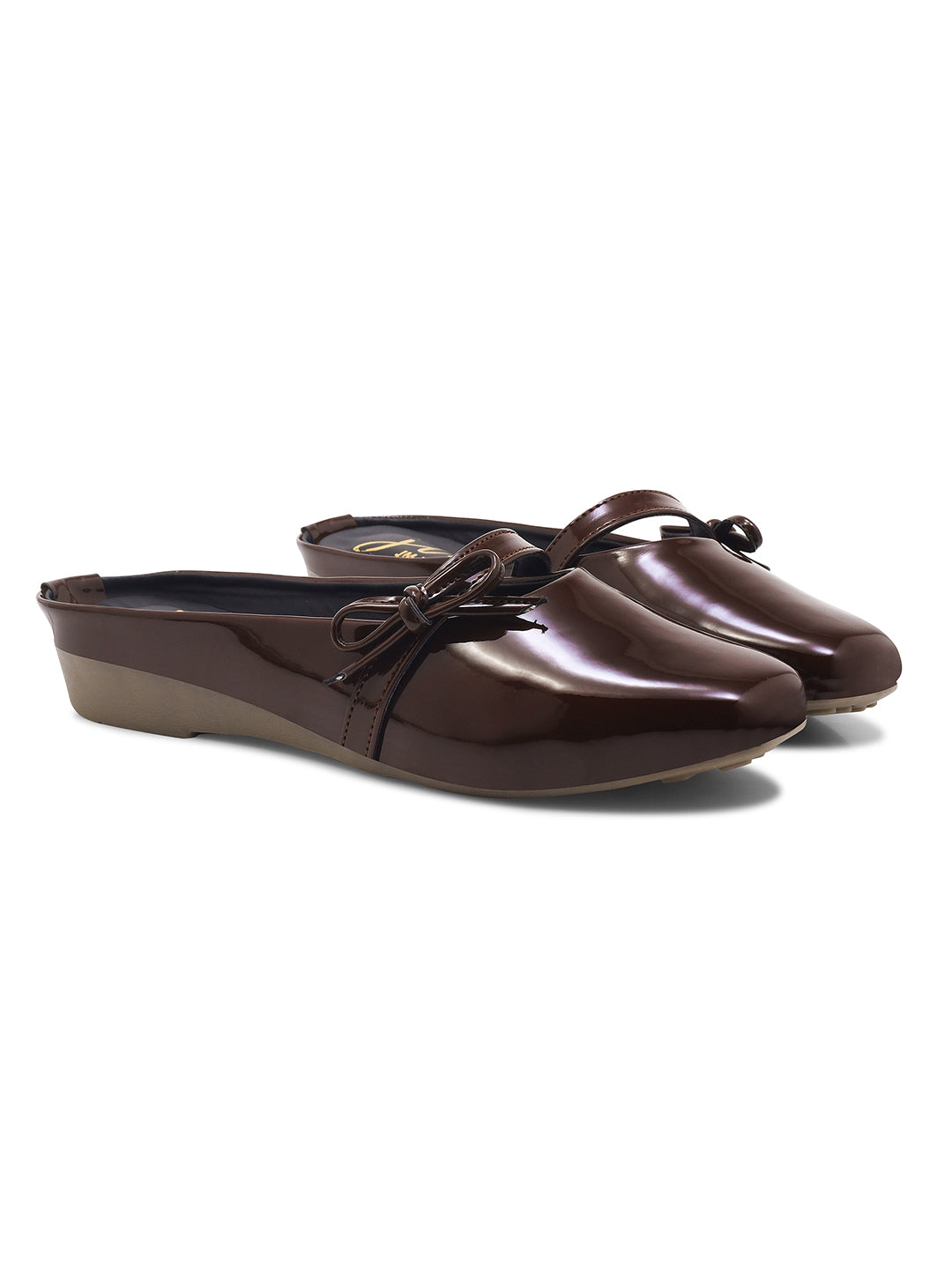 JM Looks Women's Ethnic Toe-Loop Flat Sandals | Stylish Patterned Slip-Ons Brown