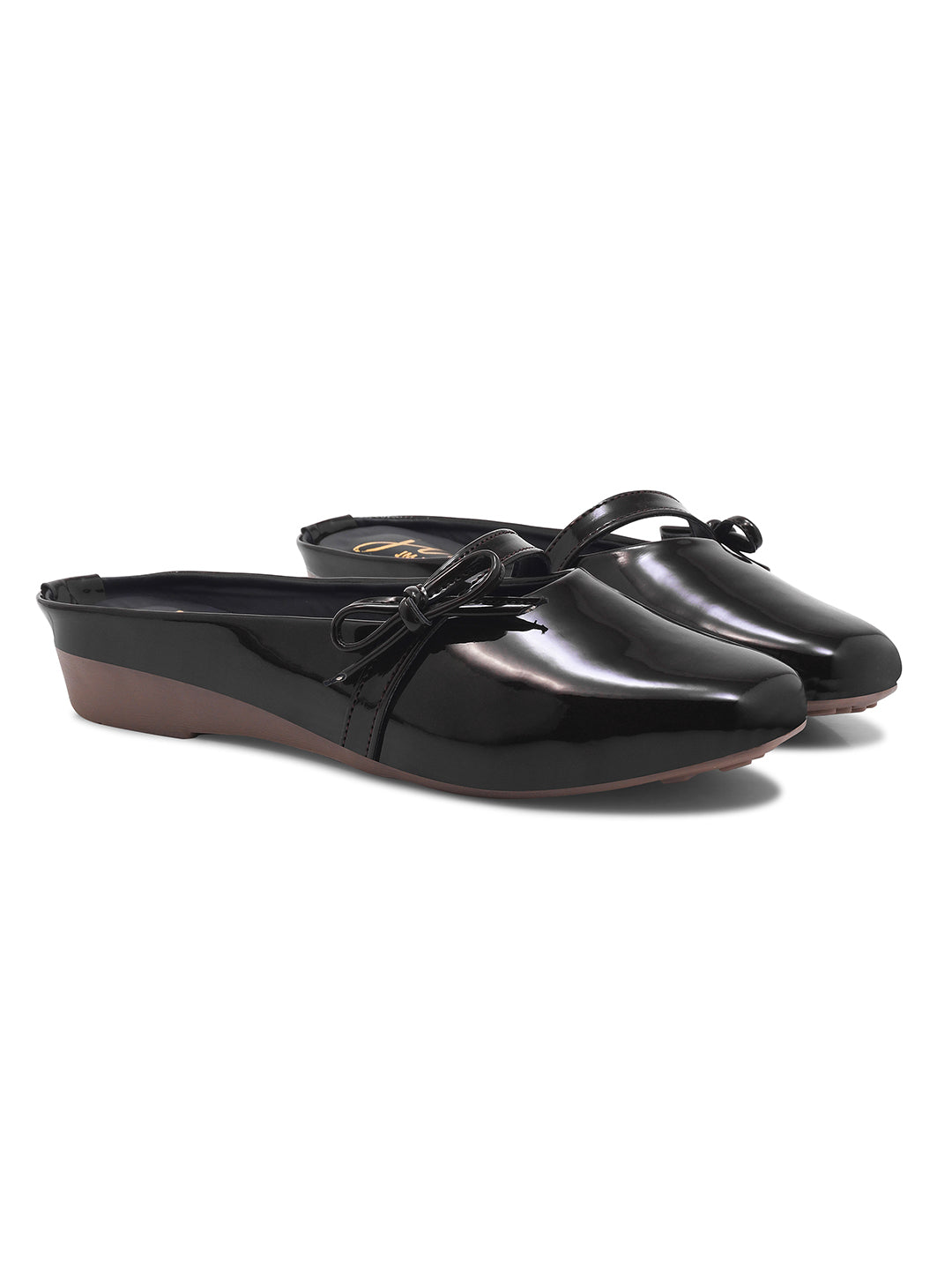 JM Looks Women's Ethnic Toe-Loop Flat Sandals | Stylish Patterned Slip-Ons Black