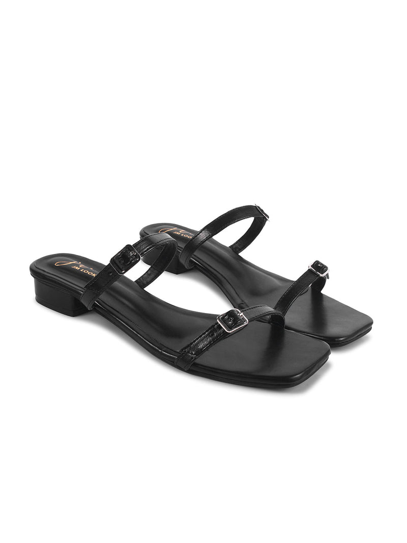 Toe-Ring Sandals | Minimalist Summer Footwear | JM Looks Black