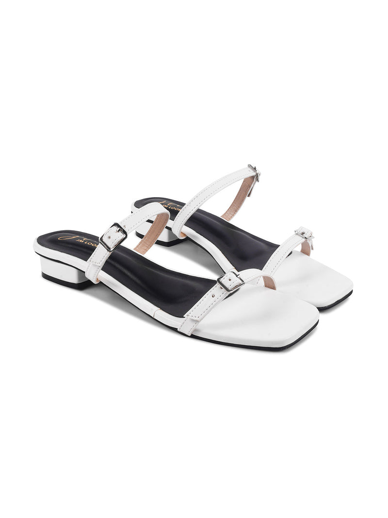 Toe-Ring Sandals | Minimalist Summer Footwear | JM Looks White