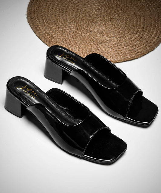 Black Stiletto Heel Sandals for Women | JM Looks Black