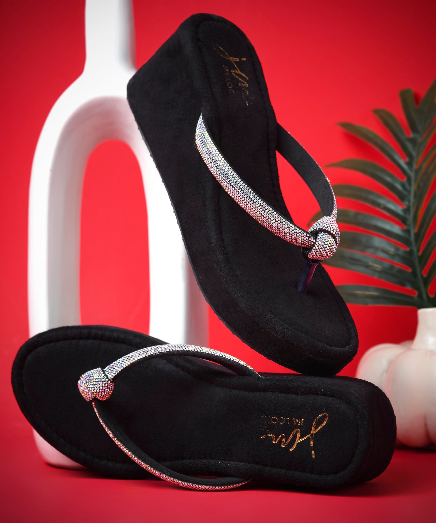 Designer Bling Wedge Sandals