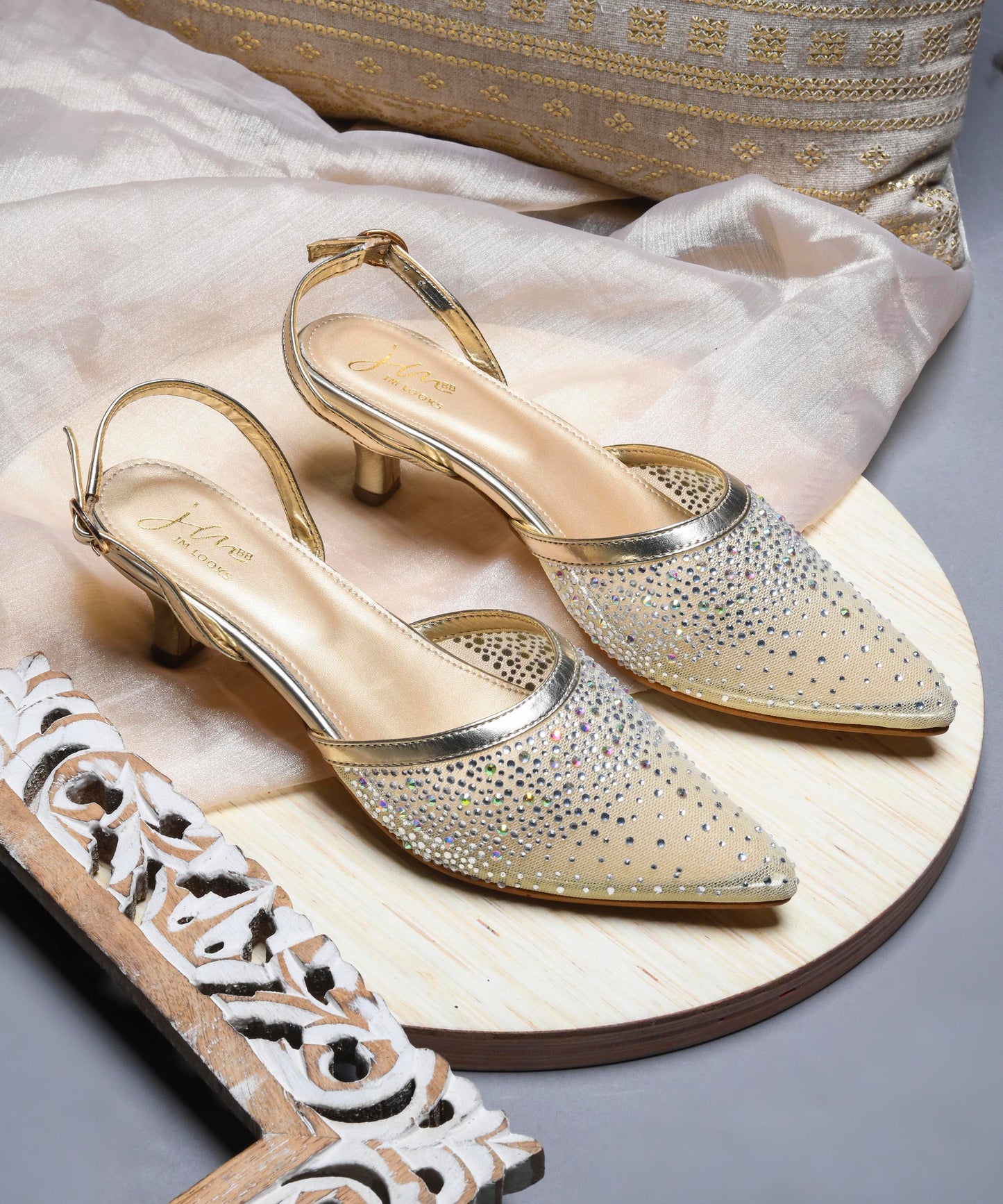 Rhinestone Heels for Women | Special Occasion Shoes | JM Looks Golden
