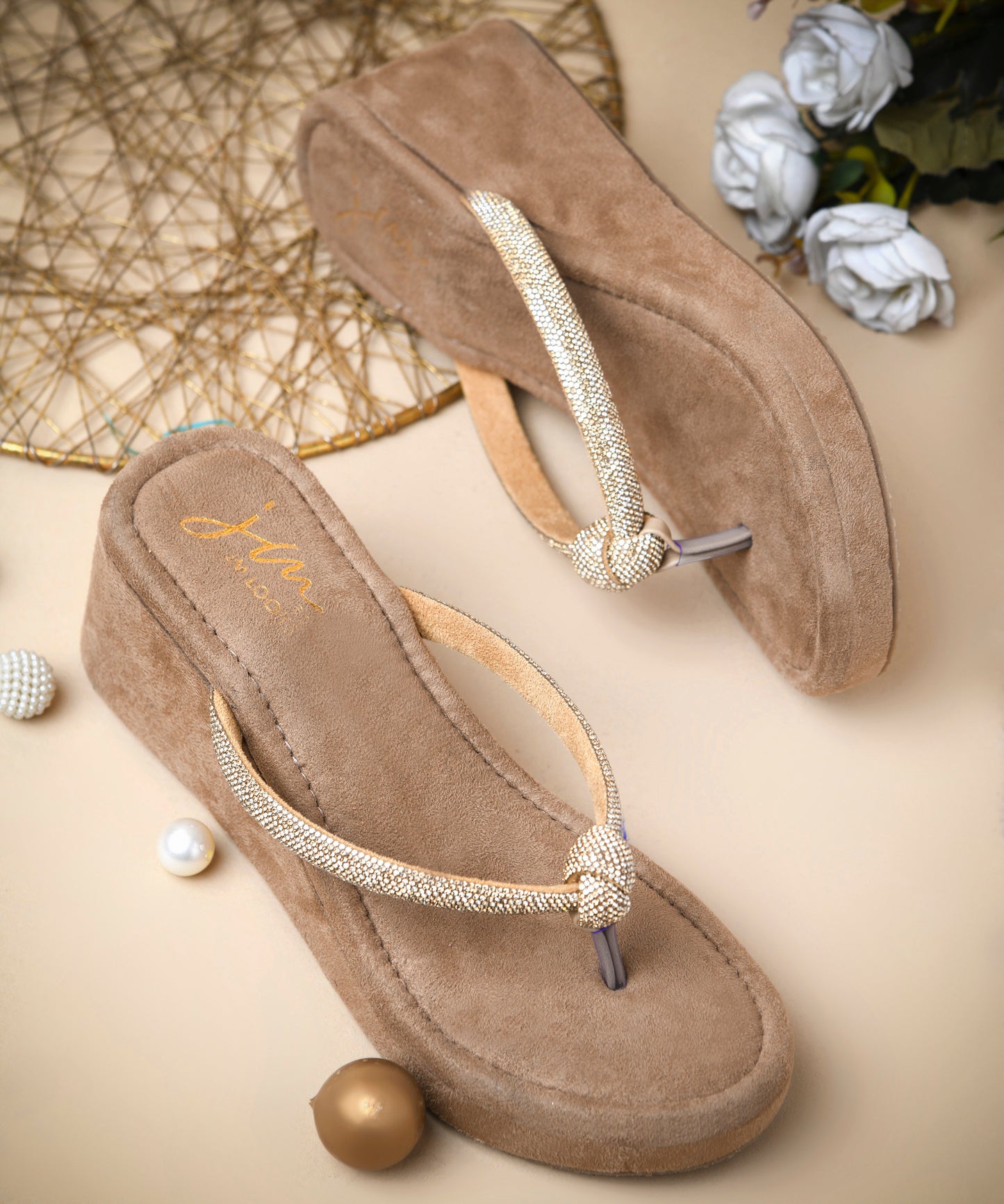 Designer Bling Wedge Sandals