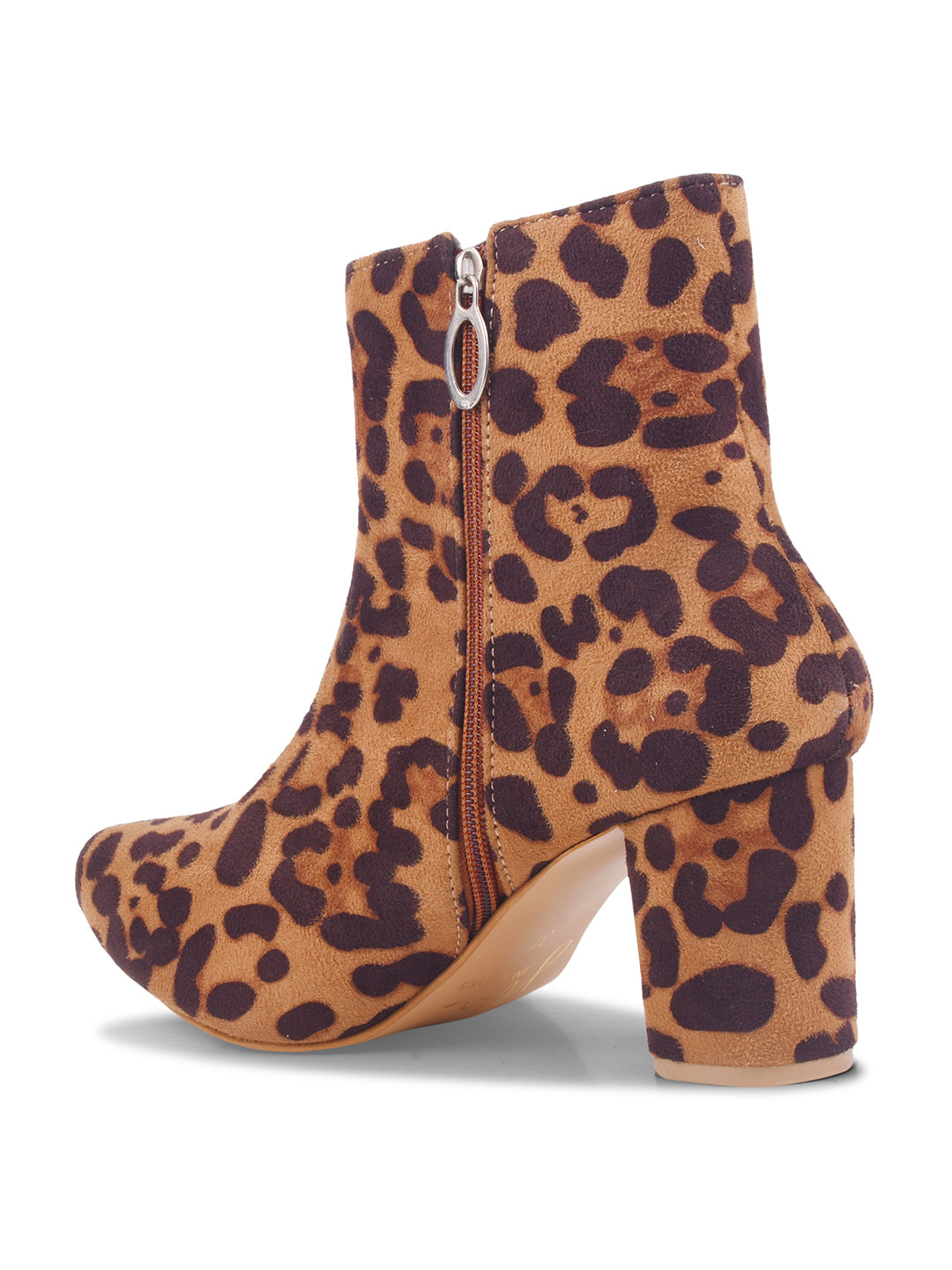 Leopard Print Ankle Boots with Side Zipper