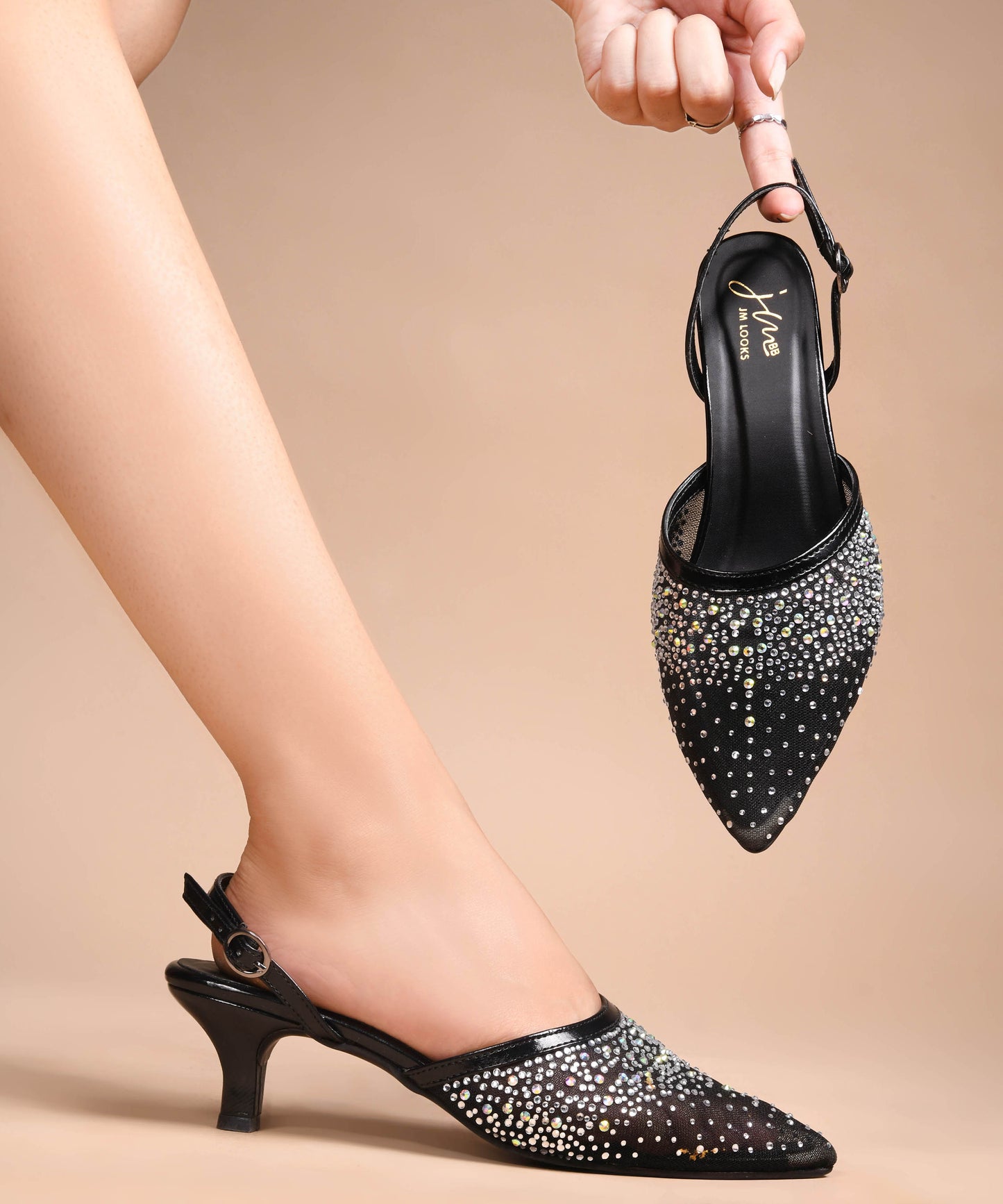 Rhinestone Heels for Women | Special Occasion Shoes | JM Looks Black