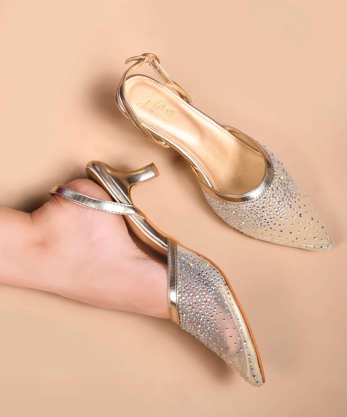 Rhinestone Heels for Women | Special Occasion Shoes | JM Looks Golden