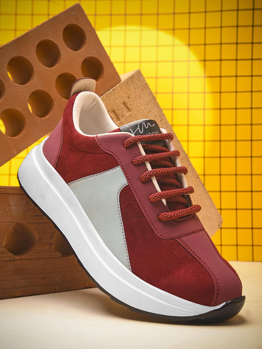 Chunky Lace-Up Sneakers with Cushioned Sole