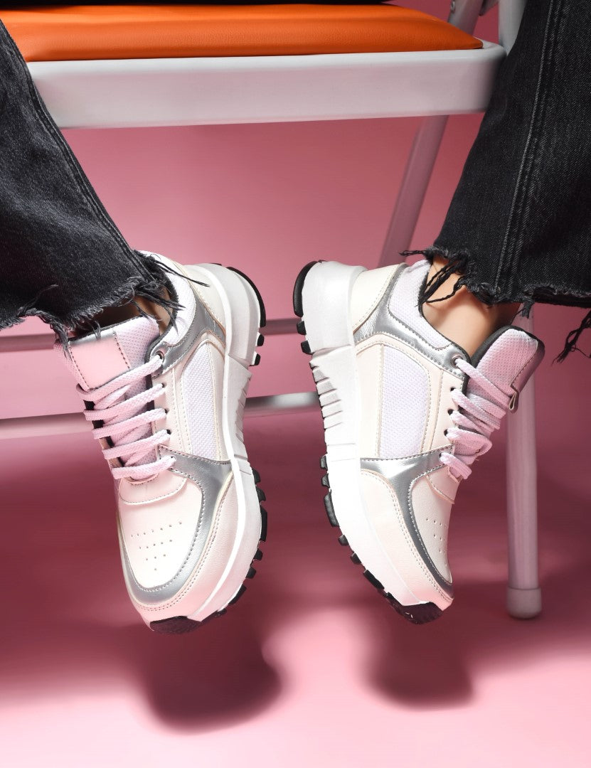 JM Looks Women's Casual Sneaker Shoes | Stylish & Comfortable Daily Footwear Grey