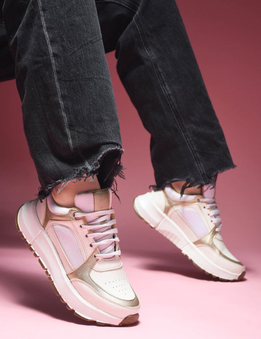 JM Looks Women's Casual Sneaker Shoes | Stylish & Comfortable Daily Footwear Gold