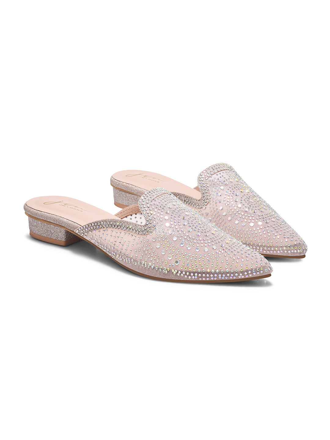 JM Looks women's pointed-toe mule with an all-over embellished design
 Sultan
